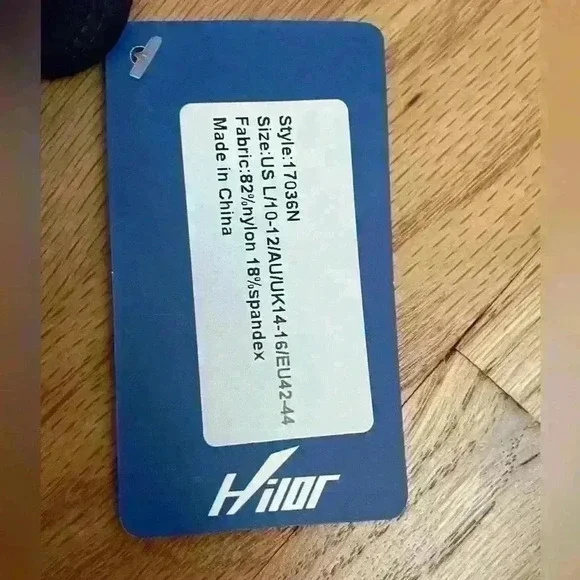 NWT Hilor navy blue Front Crossover One Piece Swimsuit Women’s Large Size 10-12 - Picture 5 of 8